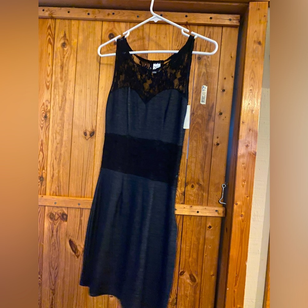 Black with see through lace dress
 Size small